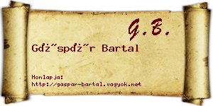 Gáspár Bartal névjegykártya